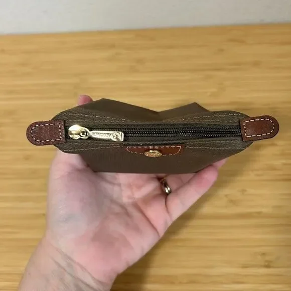 Longchamp Le Pliage Coin Purse Khaki Olive Green Nylon Mini The Original - Picture 6 of 7